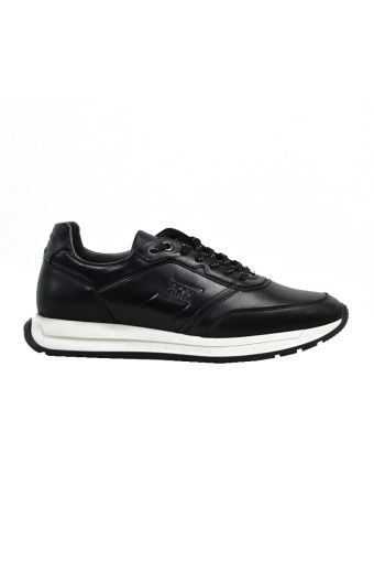 Ανδρικά sneakers BOSS AB230 BLACK TOP μαύρο δέρμα