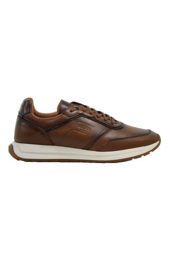 Ανδρικά sneakers BOSS AB230 COGNAC CONTADOR ταμπά δέρμα