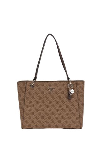 Γυναικεία τσάντα ώμου GUESS HWBG787925 LATTE LOGO/BROWN NOELLE μπεζ