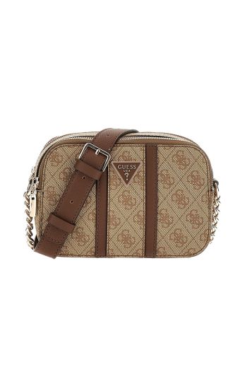 Γυναικεία τσάντα ώμου/χιαστί GUESS HWSG90014 LATTE LOGO/BROWN NOREEN μπεζ