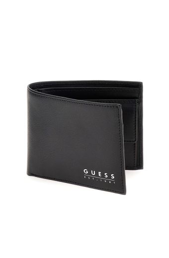 Ανδρικό πορτοφόλι GUESS SMFIDALEA20 MESTRE-BLA μαύρο δέρμα