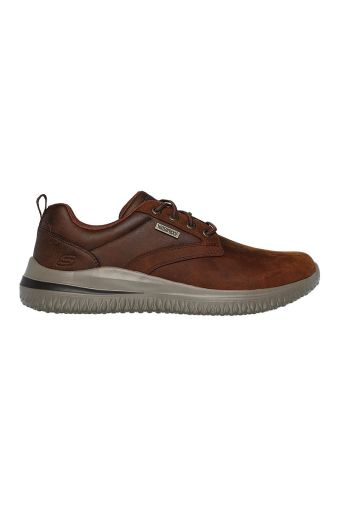 Ανδρικά sneakers SKECHERS 210661/CDB DELSON 3.0-GLAVINE DARK BROWN καφέ δέρμα nubuck