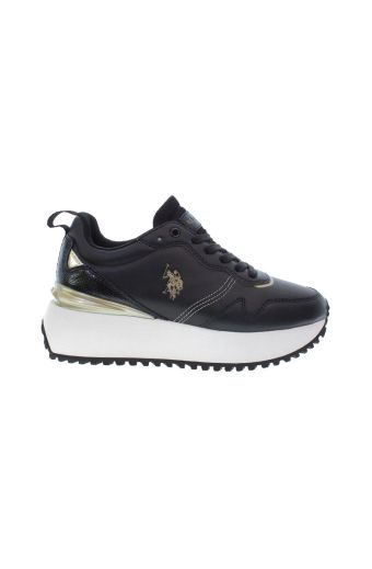 Γυναικεία sneakers U.S.POLO ASSN BAYLE002-BLK GOL01 PU SYNTH. LEATHER-MESH μαύρο