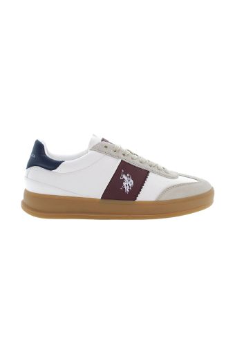 Ανδρικά sneakers U.S.POLO ASSN CAMPY001A-CRE-BOR01 PU SYNTH. LEATHER-SUEDE λευκό