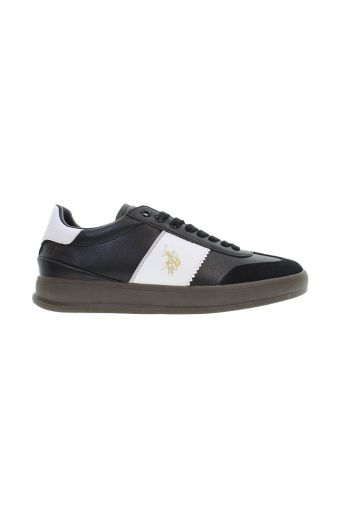 Ανδρικά sneakers U.S.POLO ASSN CAMPY001B-BLK-WHI01 PU SYNTH. LEATHER-SUEDE μαύρο