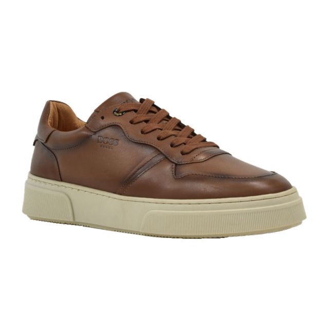 Ανδρικά sneakers BOSS AA220 COGNAC BURN ταμπά δέρμα