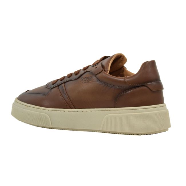 Ανδρικά sneakers BOSS AA220 COGNAC BURN ταμπά δέρμα