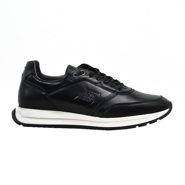 Ανδρικά sneakers BOSS AB230 BLACK TOP μαύρο δέρμα