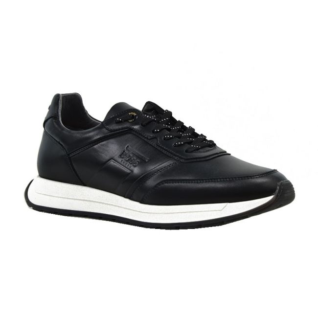 Ανδρικά sneakers BOSS AB230 BLACK TOP μαύρο δέρμα