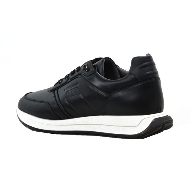 Ανδρικά sneakers BOSS AB230 BLACK TOP μαύρο δέρμα