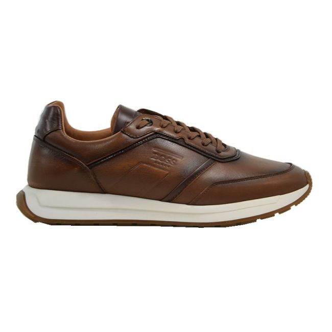 Ανδρικά sneakers BOSS AB230 COGNAC CONTADOR ταμπά δέρμα