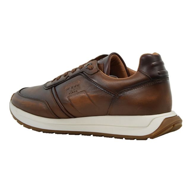 Ανδρικά sneakers BOSS AB230 COGNAC CONTADOR ταμπά δέρμα