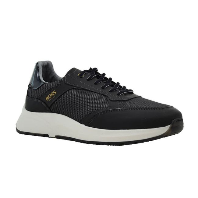 Ανδρικά sneakers BOSS AZ273 THES BLACK THESIS μαύρο δέρμα