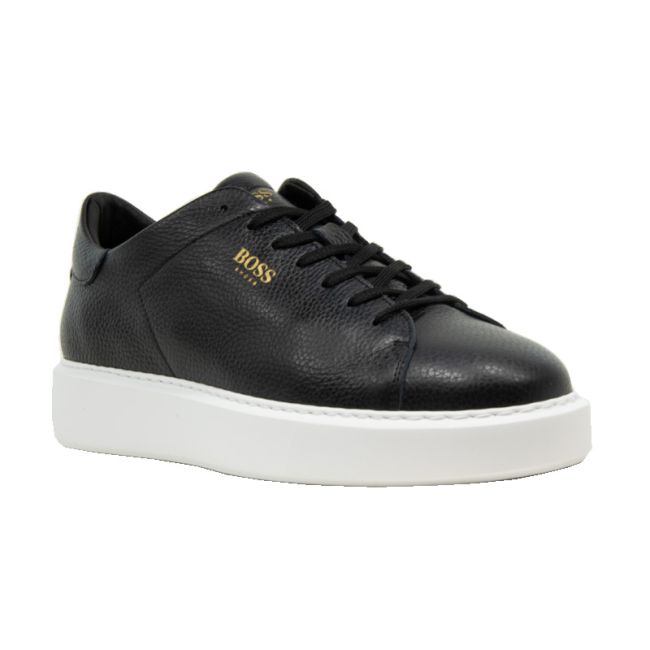 Ανδρικά sneakers BOSS B5720 BLACK TUMBLE μαύρο δέρμα