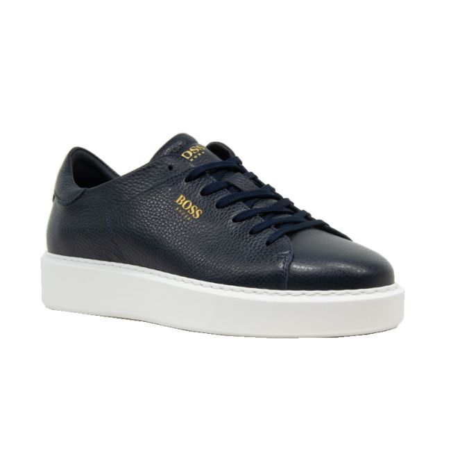 Ανδρικά sneakers BOSS B5720 BLUE TUMBLE μπλε δέρμα