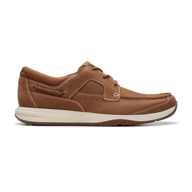 Ανδρικά παπούτσια Clarks Sailview Lace 26176971 ταμπά δέρμα nubuk