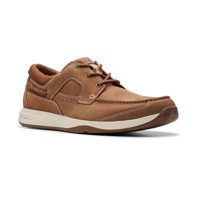 Ανδρικά παπούτσια Clarks Sailview Lace 26176971 ταμπά δέρμα nubuk