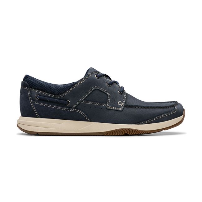 Ανδρικά παπούτσια Clarks Sailview Lace 26176972 μπλε δέρμα nubuk