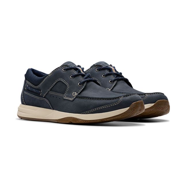 Ανδρικά παπούτσια Clarks Sailview Lace 26176972 μπλε δέρμα nubuk