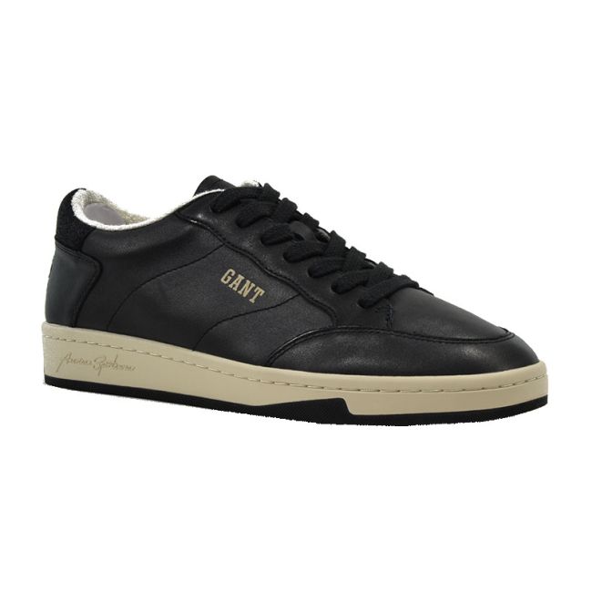 Ανδρικά sneakers GANT Prepus 29631682 Leather G00 black μαύρο δέρμα