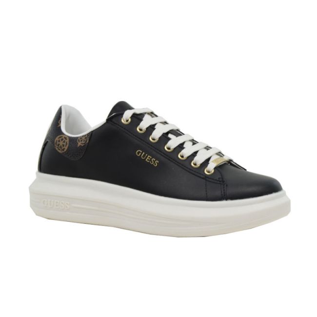 Γυναικεία sneakers GUESS FL8VIBLEA12-BLKBR VIBO μαύρο δέρμα