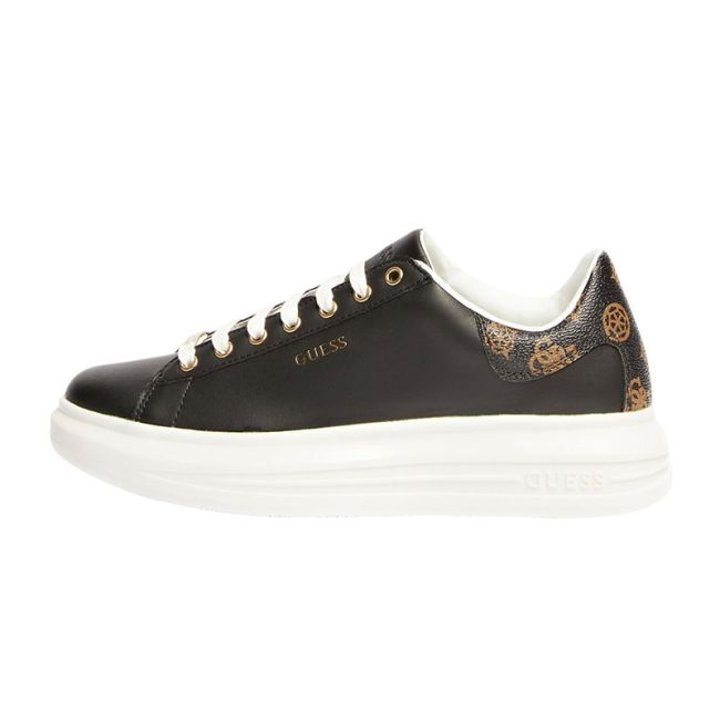 Γυναικεία sneakers GUESS FL8VIBLEA12-BLKBR VIBO μαύρο δέρμα