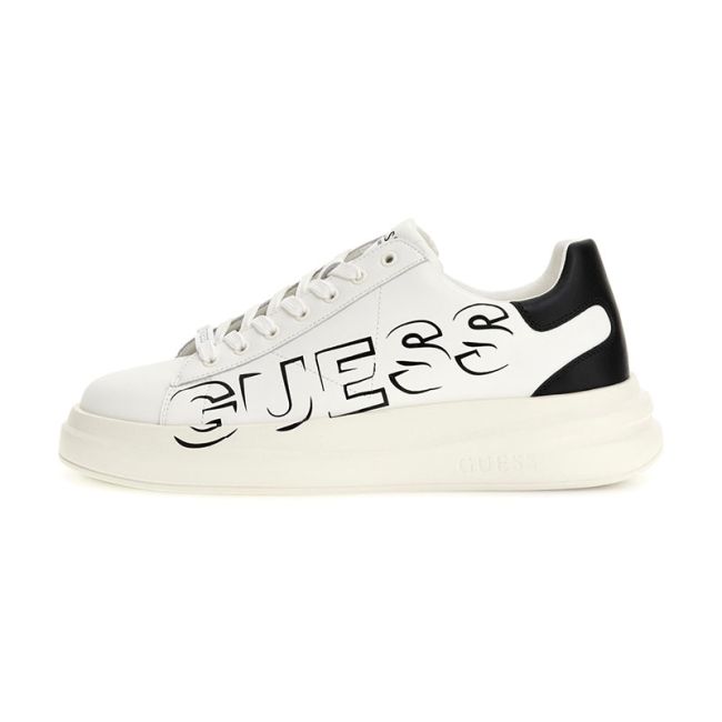 Ανδρικά sneakers GUESS FMPELBSUE12-WHIBK ELBA λευκό δέρμα