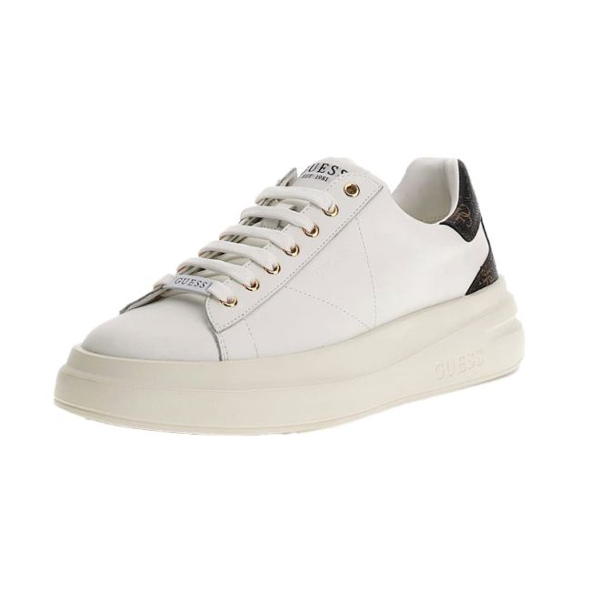 Γυναικεία sneakers GUESS FLJELBFAL12-WHBRPO ELBINA λευκό δέρμα