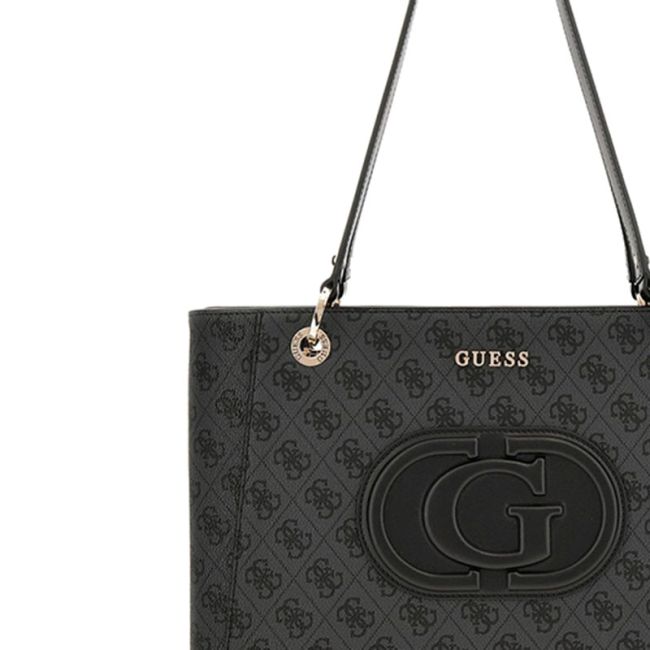 Γυναικεία τσάντα χειρός/ώμου GUESS HWESG951325 COAL LOGO ECO MIETTA γκρι