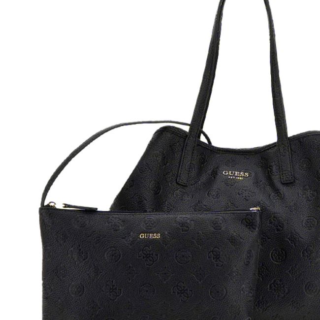 Γυναικεία τσάντα shopper GUESS HWPG931829 BLACK LOGO VIKKY II μαύρο