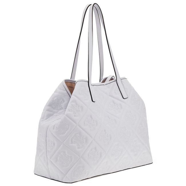 Γυναικεία τσάντα shopper GUESS HWQM931829 WHITE LOGO VIKKY II λευκό