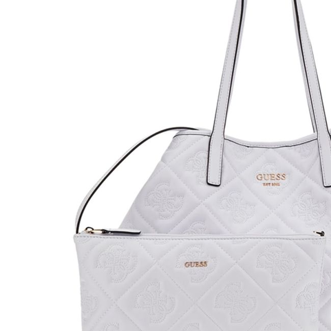 Γυναικεία τσάντα shopper GUESS HWQM931829 WHITE LOGO VIKKY II λευκό