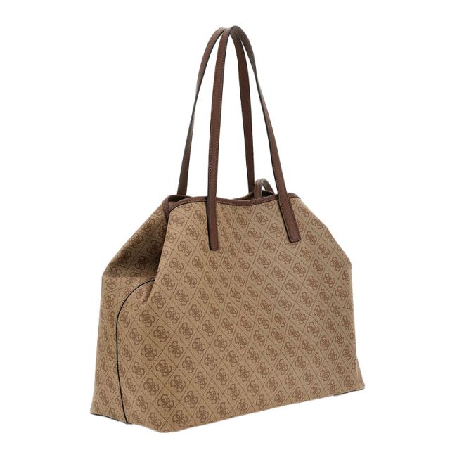 Γυναικεία τσάντα shopper GUESS HWSG931829 LATTE LOGO/ BROWN VIKKY II μπεζ