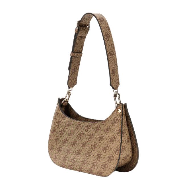 Γυναικεία τσάντα χειρός/ώμου GUESS HWSG877872 LATTE LOGO MERIDIAN MINI μπεζ