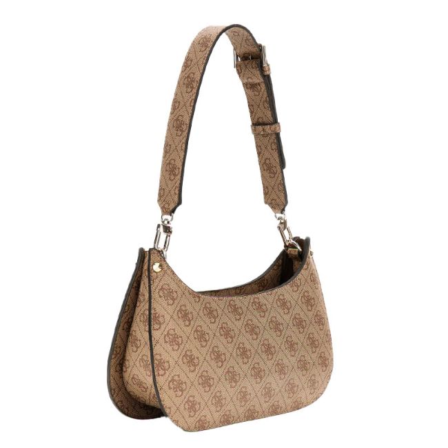 Γυναικεία τσάντα χειρός/ώμου GUESS HWSG877872 LATTE LOGO MERIDIAN MINI μπεζ