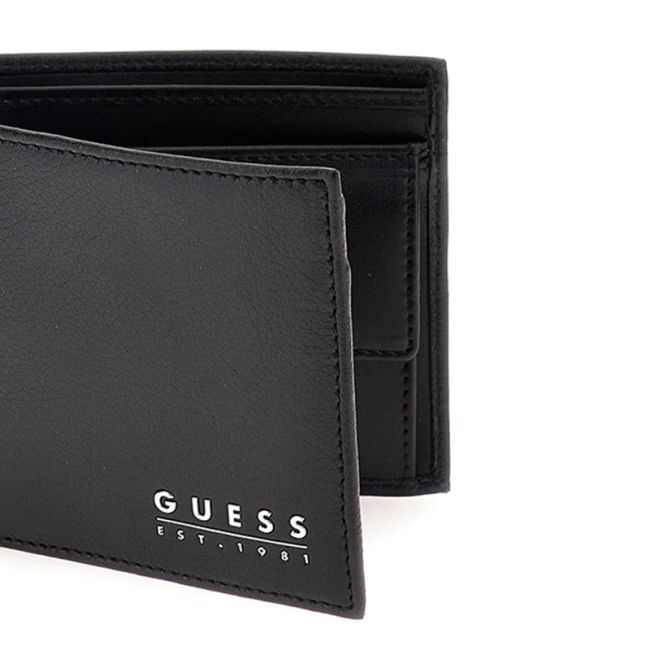 Ανδρικό πορτοφόλι GUESS SMFIDALEA20 MESTRE-BLA μαύρο δέρμα