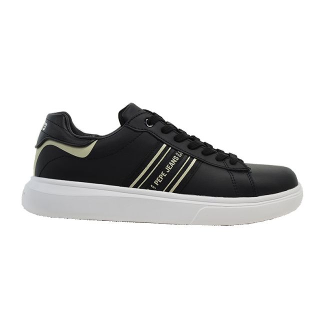 Ανδρικά Sneakers Pepe Jeans PMS00023 999 EATON STREET M 999BLACK μαύρο δέρμα