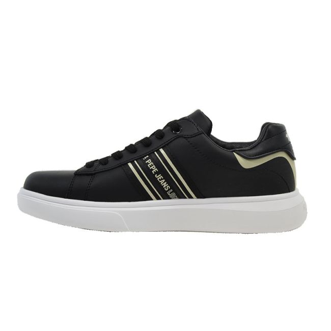 Ανδρικά Sneakers Pepe Jeans PMS00023 999 EATON STREET M 999BLACK μαύρο δέρμα