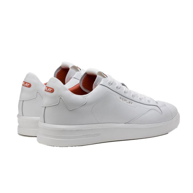 Ανδρικά sneakers REPLAY RZ400005L UNIVERISTY M PRIME 0061-WHITE λευκό δέρμα
