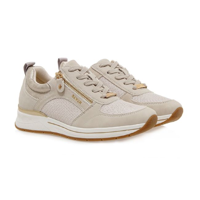 Γυναικεία sneakers Seven 907-99F BEIGE GLITTER LT GOLD U199F90726A305 χρυσό