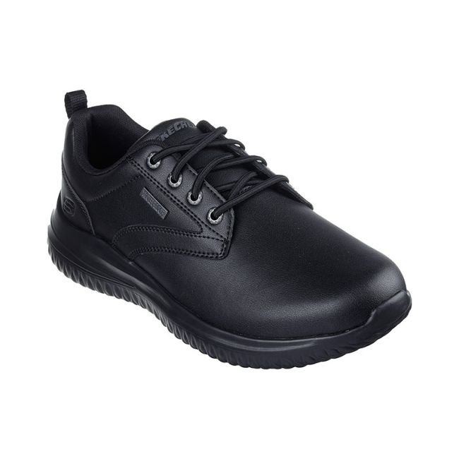 Ανδρικά sneakers SKECHERS 210661/BBK DELSON 3.0-GLAVINE BLACK μαύρο δέρμα