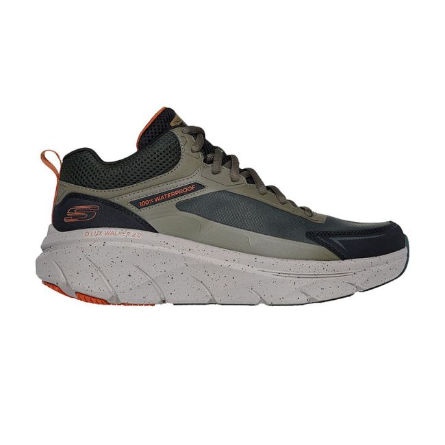 Ανδρικά sneakers SKECHERS 232953/OLOR D'LUX WALKER 2.0-GRAILO OLIVE/ORANGE λαδί