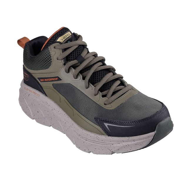 Ανδρικά sneakers SKECHERS 232953/OLOR D'LUX WALKER 2.0-GRAILO OLIVE/ORANGE λαδί