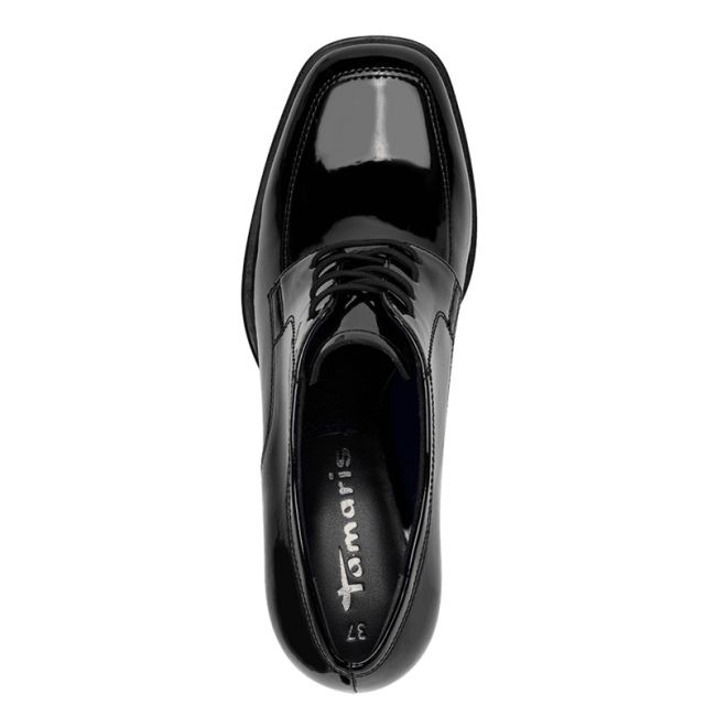 Γυναικεία Oxford Tamaris 1-23300-42 018 μαύρο λουστρίνι