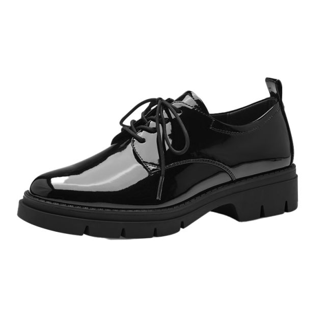 Γυναικεία Oxford Tamaris 1-23302-41 018 μαύρο λουστρίνι