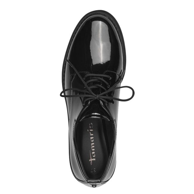 Γυναικεία Oxford Tamaris 1-23302-41 018 μαύρο λουστρίνι