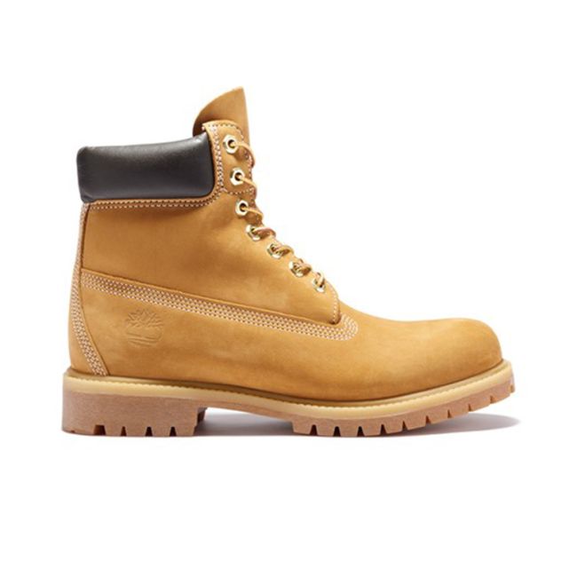 Ανδρικά αρβυλάκια Timberland TB1100617131 PREMIOUM 6 IN LACE WATERPROOF WHEAT κίτρινο δέρμα nubuk