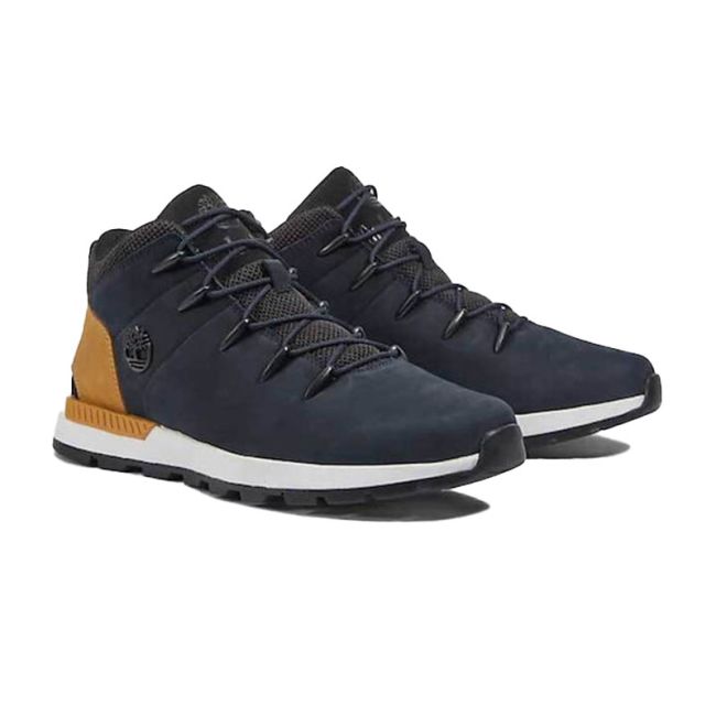 Ανδρικά μποτάκια Timberland TB0A5W3Z019 SPRINT TREKKER MID NAVY NUBUK μπλε δέρμα nubuk