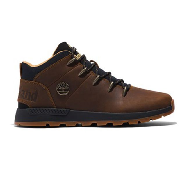 Ανδρικά μποτάκια Timberland TB0A67TG9431 SPRINT TREKKER MID LACE SNEAKER CATHAY SPICE καφέ δέρμα nubuk