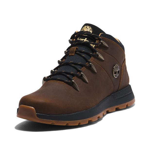 Ανδρικά μποτάκια Timberland TB0A67TG9431 SPRINT TREKKER MID LACE SNEAKER CATHAY SPICE καφέ δέρμα nubuk